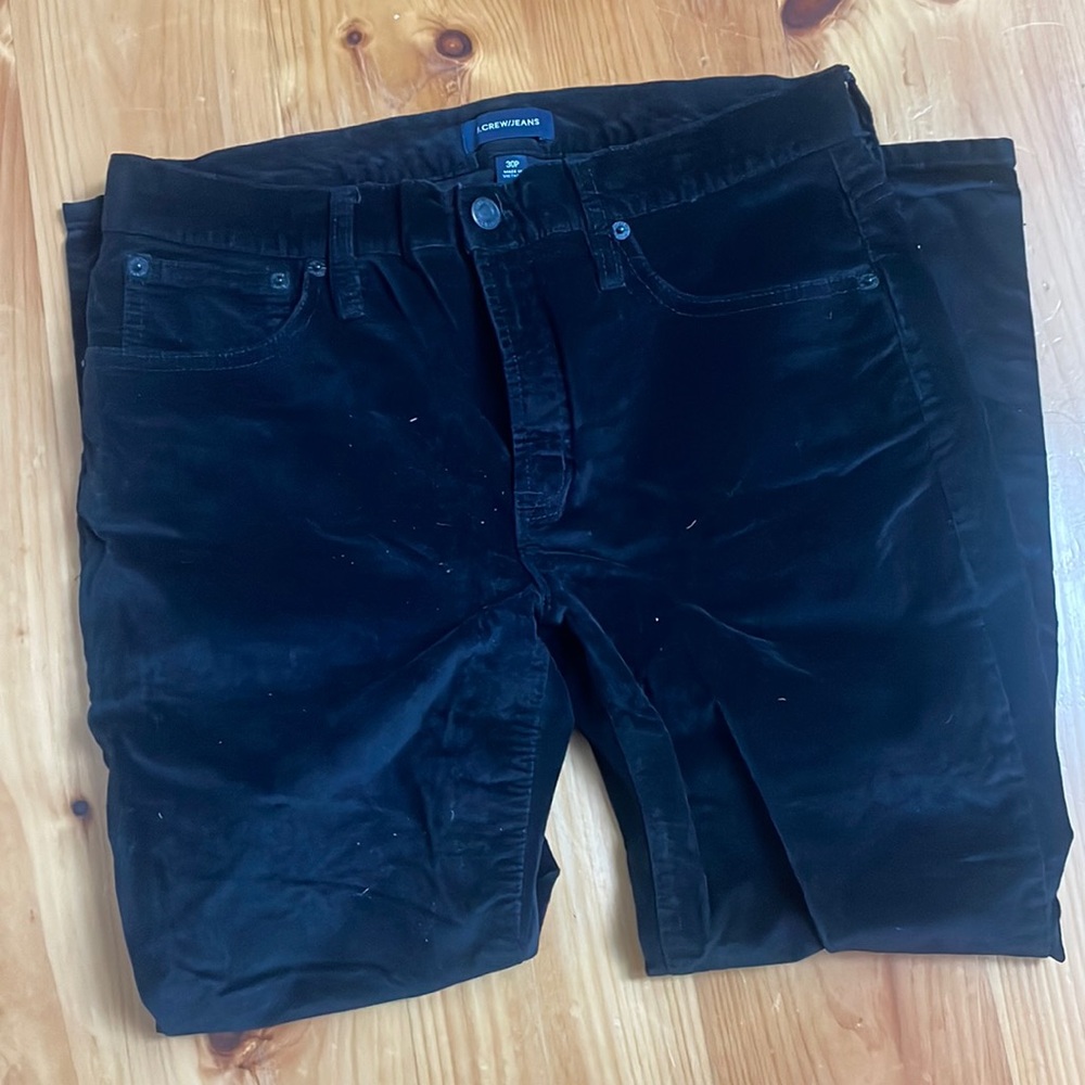 J. Crew Velvet Skinny Pants in Black